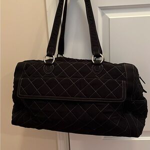 Elegant Black Quilted Vera Bradley Travel Bag